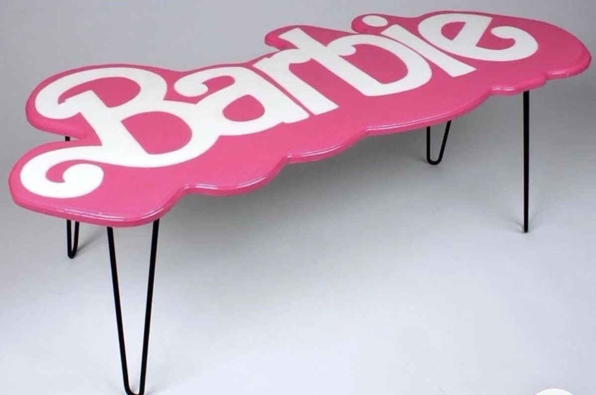 Barbie Logo Pink Resin Table