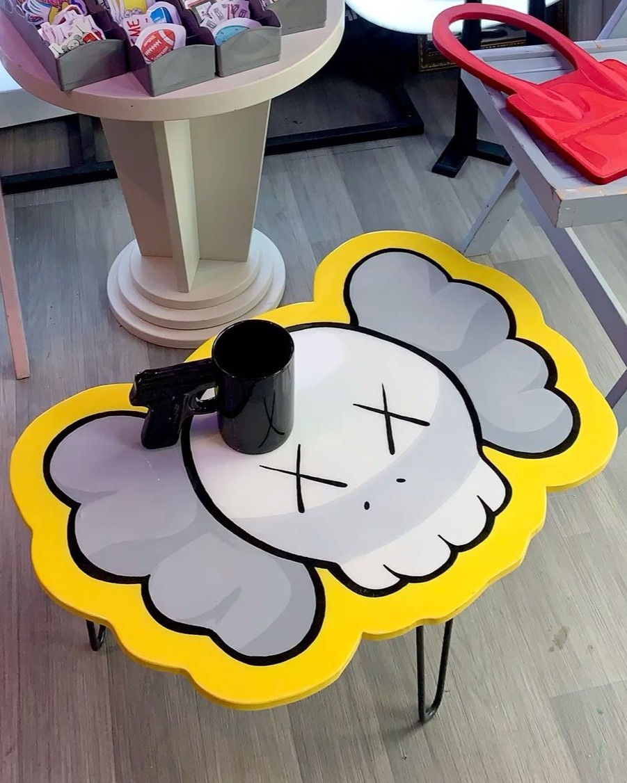 KAWS Art Skull Resin Table